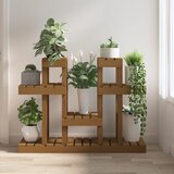 vidaXL Stojalo za rastline medeno rjavo 104,5x25x77,5cm trdna borovina Cene