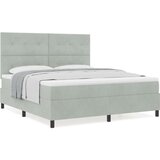 Box Spring postelja z vzmetnico svetlo siva super king žamet, (22052224) | Shoptok.si