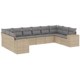  10-dijelni set vrtnih sofa s jastucima bež od poliratana | shoptok.hr