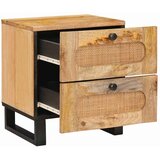  Noćni ormar 2 pcs Prirodna 40 x 33 x 46 cm Čvrsto drvo manga | shoptok.hr