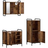  Set ormarića za kupaonicu 3 kom. Staro drvo 40 x 36 x 99 5 cm - Staro drvo Ormarić za umivaonik (1 vrata i 1 polica) + viseći or | shoptok.hr