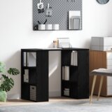 vidaXL Pisalna miza Črna lesena Iverna plošča Standardna velikost | Shoptok.si