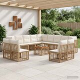  Set vanjskih sofa 14 kom. Prirodna i krema bijela Poliester | shoptok.hr