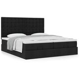 vidaXL Otomanski okvir kreveta s madracima crni 180x200cm od tkanine | shoptok.hr