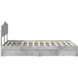  Postelja s shranjevanjem z vzglavjem Betonsko siva 135 x 190 cm, (5000106602) | Shoptok.si