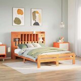  Knjižna postelja brez vzmetnice vošč. rjava 140x190 cm borovina, (21610308) | Shoptok.si