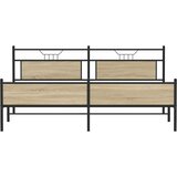 Metalni Kovinski posteljni okvir brez vzmetnice sonoma hrast 193x203 cm, (21829568) | Shoptok.si