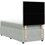 Box spring krevet s madracem svjetlosivi 100x200 cm baršunasti | shoptok.hr