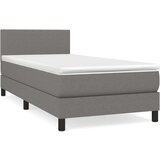  Box spring postelja z vzmetnico temno siva 100x200 cm blago, (20725977) | Shoptok.si