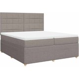  Krevet s oprugama i madracem smeđesivi 200x200 cm od tkanine | shoptok.hr