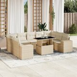 vidaXL 10-dijelni set vrtnih sofa s jastucima bež od poliratana | shoptok.hr