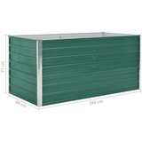 vidaXL Povišena vrtna gredica 160 x 80 x 77 cm pocinčani čelik zelena Cijene