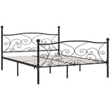  Za krevet s podnicama crni metalni 180 x 200 cm | shoptok.hr
