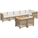 vidaXL 9-dijelni set vrtnih sofa s jastucima bež od poliratana | shoptok.hr