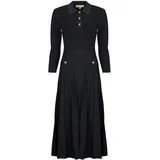 Dolge obleke POLO FLARE MIDI DRESS Črna
