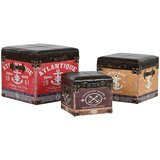  Set ukrasnih kutija Home ESPRIT Smeđa Pisana Poliuretan Drvo Vintage (3 Dijelovi) | shoptok.hr