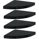  Plutajuće kutne police 4 kom sjajne crne 35 x 35 x 3,8 cm MDF | shoptok.hr