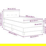  Krevet na uzdignuto s madracem i LED svjetlom Ružičasti 80x200 cm Baršun | shoptok.hr
