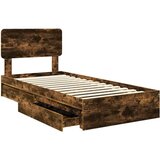  Krevet s od storage s uzglavljem Dimljeni hrast 75 x 190 cm | shoptok.hr