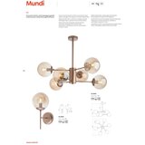  Redo 01-2942 - Zidna svetiljka MUNDI 1xE14/28W/230V bakar/dimljeno staklo | Eponuda.com