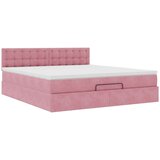 vidaXL Otomanski posteljni okvir z vzmetnico roza 180x200cm žamet | Shoptok.si