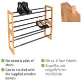 Wenko Crni/u prirodnoj boji metalni teleskopski stalak za cipele Ecori – | shoptok.hr