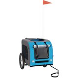 Prikolica za bicikl za ljubimce plavo-siva od tkanine i željeza | shoptok.hr