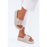 EVENTO Women's Foam Platform Sandals With Buckle Beige Viasara | shoptok.hr