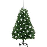 vidaXL Umestno božično drevo z LED lučmi Zelena 120 cm PVC in kovina | Shoptok.si