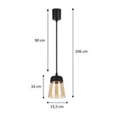 Brilagi LED luster na sajli R GLASS 1xE27/60W/230V Ø 15,5 cm crna/zadimljeno bež | Eponuda.com