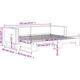  Dnevni krevet na razvlačenje krem 80 x 200 cm od tkanine | shoptok.hr