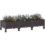  Vrtni saksija s kotačima Smeđa 120 x 40 x 29 cm PP | Eponuda.com