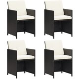 Maison Chic Vrtni stoli - Stol za vrt 4 kosi poli ratan črne barve JS1554, (21878130) | Shoptok.si
