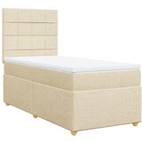 vidaXL Box spring postelja z vzmetnico krem 90x190 cm blago, (21292068) | Shoptok.si