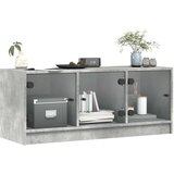 TV omarica s steklenimi vrati betonsko siva 102x37x42 cm | Shoptok.si