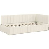  Kotna postelja z vzmetnico z vzglavjem krema 100 x 200 cm Žamet, (5000069852) | Shoptok.si