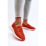 Kesi Women's loafers on Eco Suede platform, orange Inesqua Cene