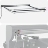 vidaXL Retraktilna tenda Svetlo siva 300x250 cm Tkanine | Shoptok.si