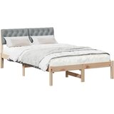  Okvir kreveta s uzglavljem Smeđa i svijetlo siva 120 x 200 cm | shoptok.hr