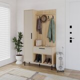 Marckeric Krem/u prirodnoj boji set za hodnik u dekoru hrasta 108x195x35 cm Heidy – | shoptok.hr