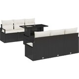  Set od 7 dijelova vrtnih sofa s jastucima crni poli ratan dvosed vrtna sofa s prostorom za odlaganje i jastucima crni poli rata Cijene