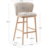 Kave Home Bež barska stolica (visine sjedala 75,5 cm) Ciselia – | shoptok.hr