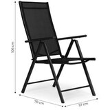  multigarden set od 4 sklopive baštenske stolice sa podesivim naslonom, black | ePonuda.com