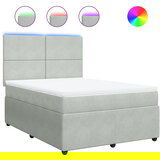 Maison Chic Box spring postelja - Vzmetna postelja z vzmetnico svetlo siva 160x200 cm žamet SL11198, (21900145) | Shoptok.si