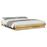 Maison Chic Posteljni okvir - Dvoposteljna postelja - Zakonska postelja brez vzmetnice 200x200 cm masivni les hrast-J3417, (21769864) | Shoptok.si