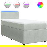 Maison Chic Box spring postelja - Vzmetna postelja z vzmetnico svetlo siva 80x200 cm žamet SL10558, (21905310) Cene