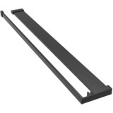 Pregrada za tu&amp;scaron; s policom crna 90x195 cm staklo ESG i aluminij Slike