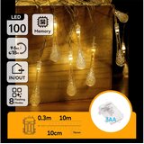 Aigostar LED spoljni božićni lanac 100xLED/8 funkcija 3xAA 10m IP44 topla bela kapljice Cene