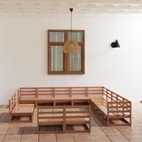  The Living Store Vrtna sedežna garnitura 13-delna medeno rjava trdna borovina - Vrtna Sedežna Garnitura, (21444698) Cene