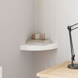  Plutajuća kutna polica visoki sjaj bijela 25x25x3,8 cm MDF | shoptok.hr